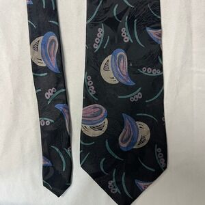 Vtg DON LOPER BEVERLY HILLS 100% Italian‎ Silk Necktie Paisley Abstract Pattern